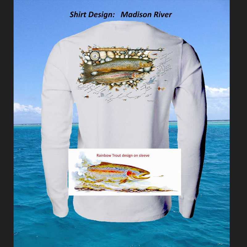 Mens Performance Long Sleeve Fly Fishing Shirt | Aqua Design